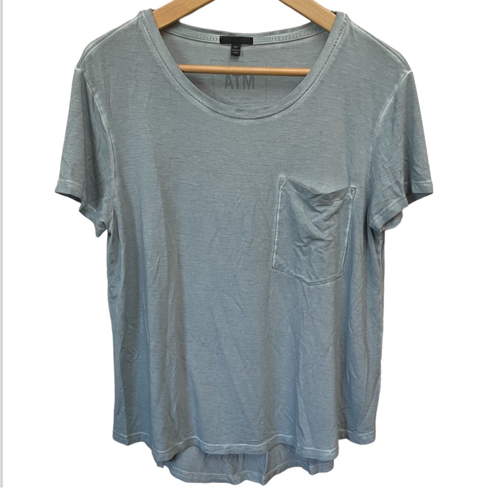 ATM Anthony Thomas Melillo Burnout Scoopneck Tee Shirt Size Small Petite
